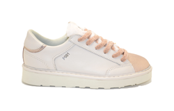 SCARPA ALLACCIATA P001 DONNA IN PELLE LAMINATA IVORY ROSE GOLD